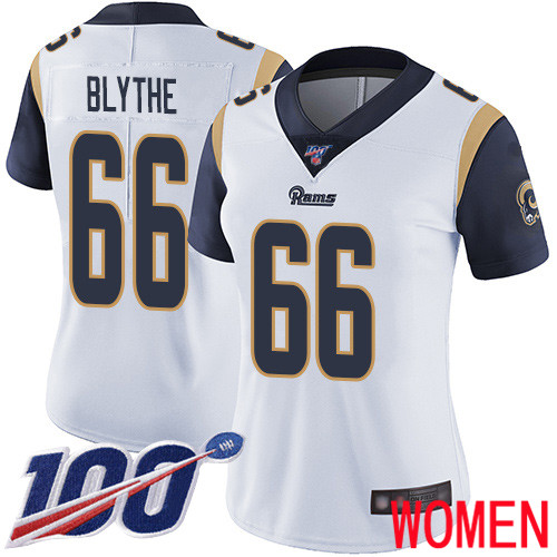 Los Angeles Rams Limited White Women Austin Blythe Road Jersey NFL Football 66 100th Season Vapor Untouchable